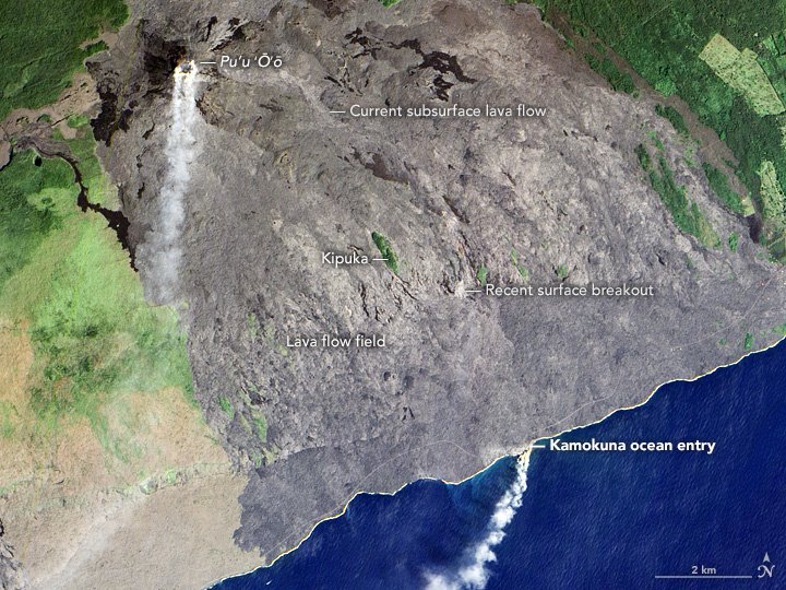 [:ja]【宇宙からの地球絶景】No.135: キラウエア火山の溶岩流[:en][Earthview Wonders] No.135: Kilauea’s Lava[:]