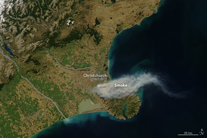 [:ja]【宇宙からの地球絶景】No.191: ニュージーランド🇳🇿・クライストチャーチの山火事[:en][Earthview Wonders] No.191: Bushfire of Christchurch, New Zealand🇳🇿[:]