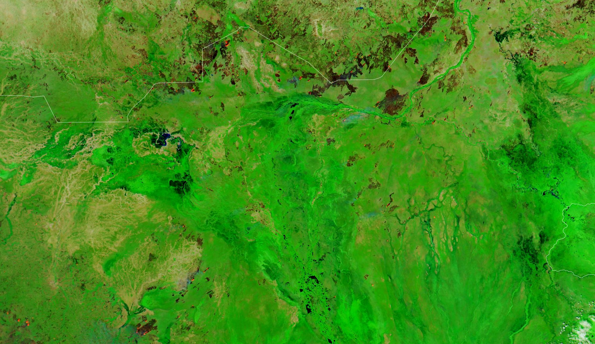 [:ja]【宇宙からの地球絶景】No.1449: 南スーダンの洪水🇸🇸[:]