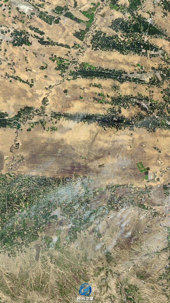 [:ja]【宇宙からの地球絶景】No.1685: 毛烏素沙漠（ムウス砂漠）🇨🇳[:]